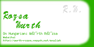 rozsa wurth business card